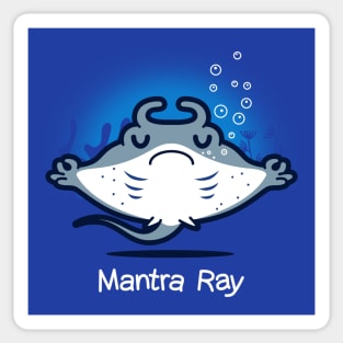 Mantra Ray Funny Cute Kawaii Manta Ray Meditating Yoga Mantra Cartoon Sticker